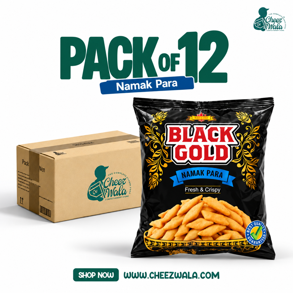 Black Gold | Namak Paray - Pack Of 12