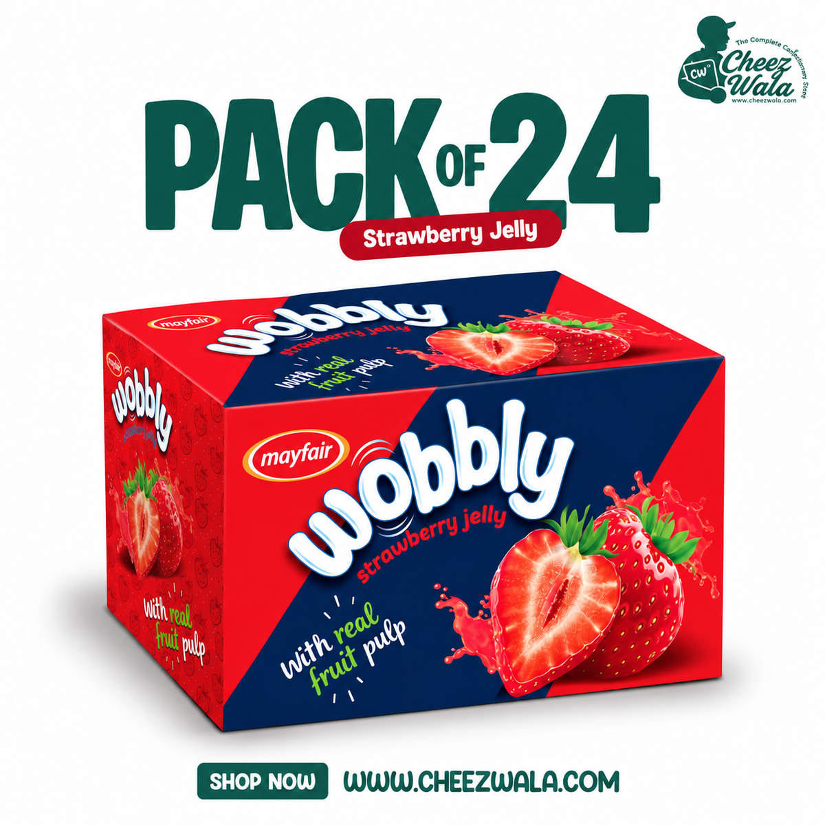 Mayfair | Wobbly Strawberry Jelly - Pack Of 24