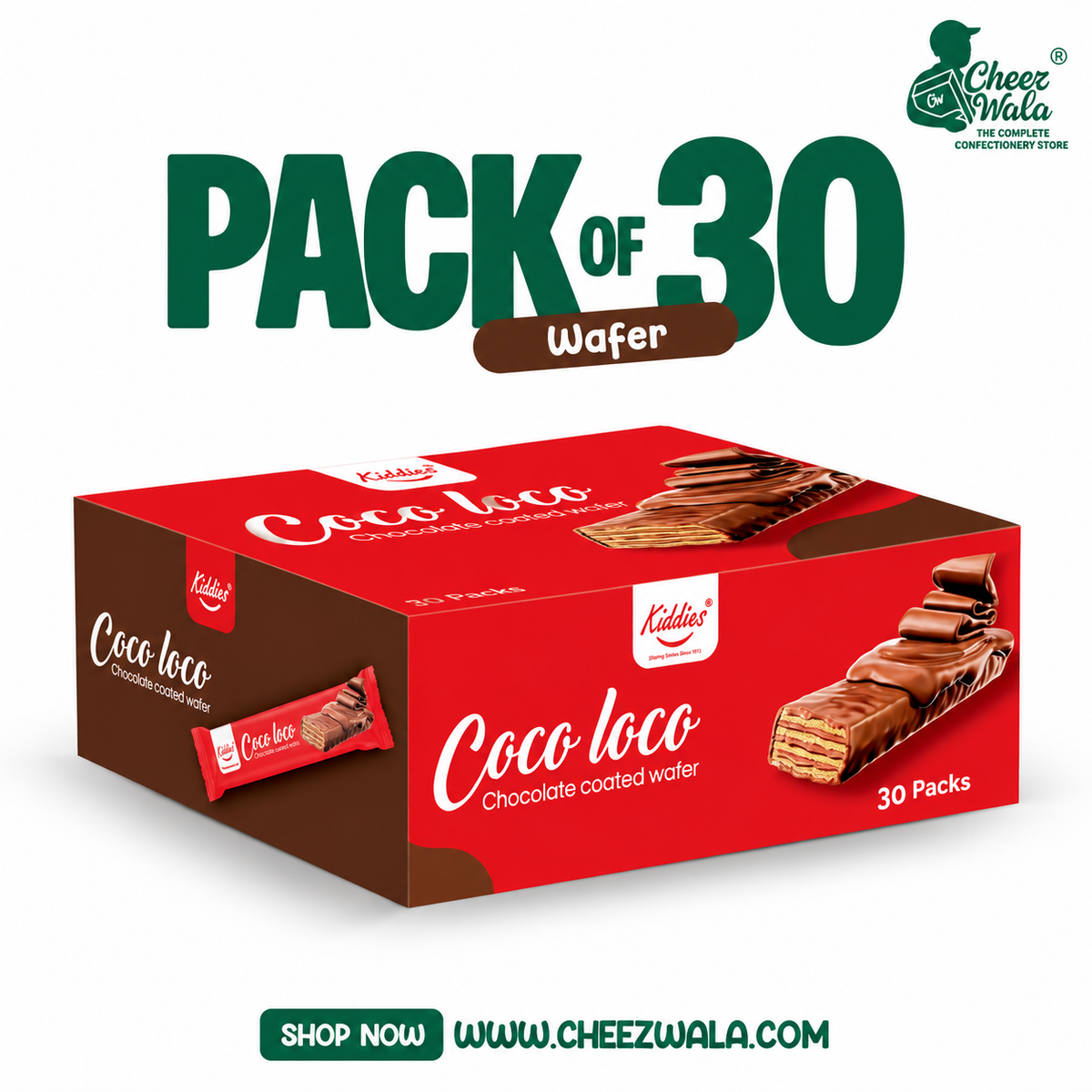 Kiddies | Coco Loco Chocolate Coated Wafer - Pack of 30