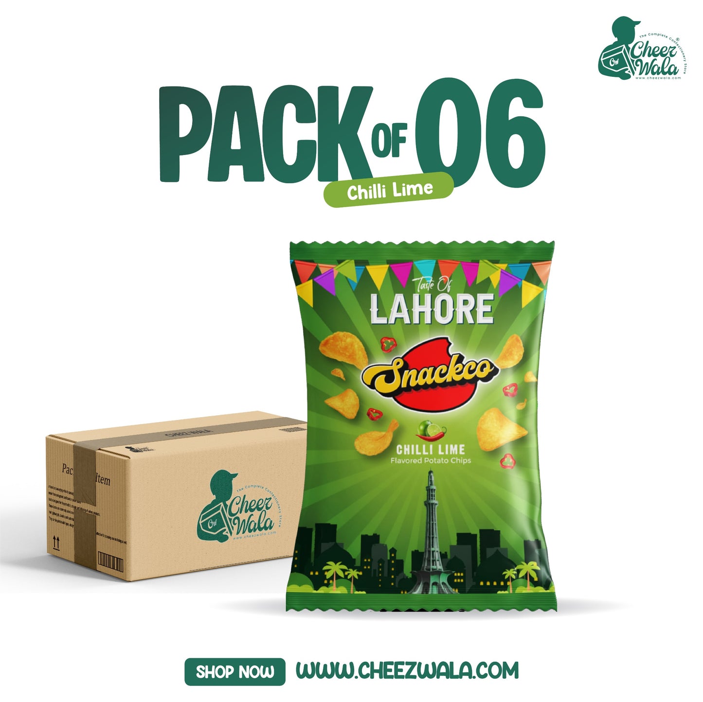 Snackco | Chili Lime Potato Chips - Pack Of 06