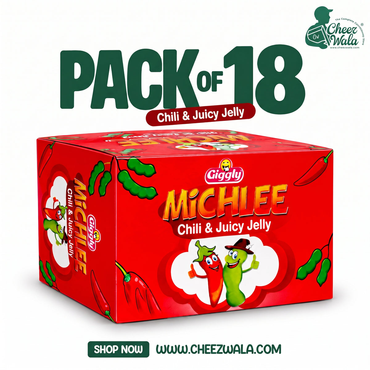 Giggly | Michlee Chili & Juicy Jelly - Pack of 18