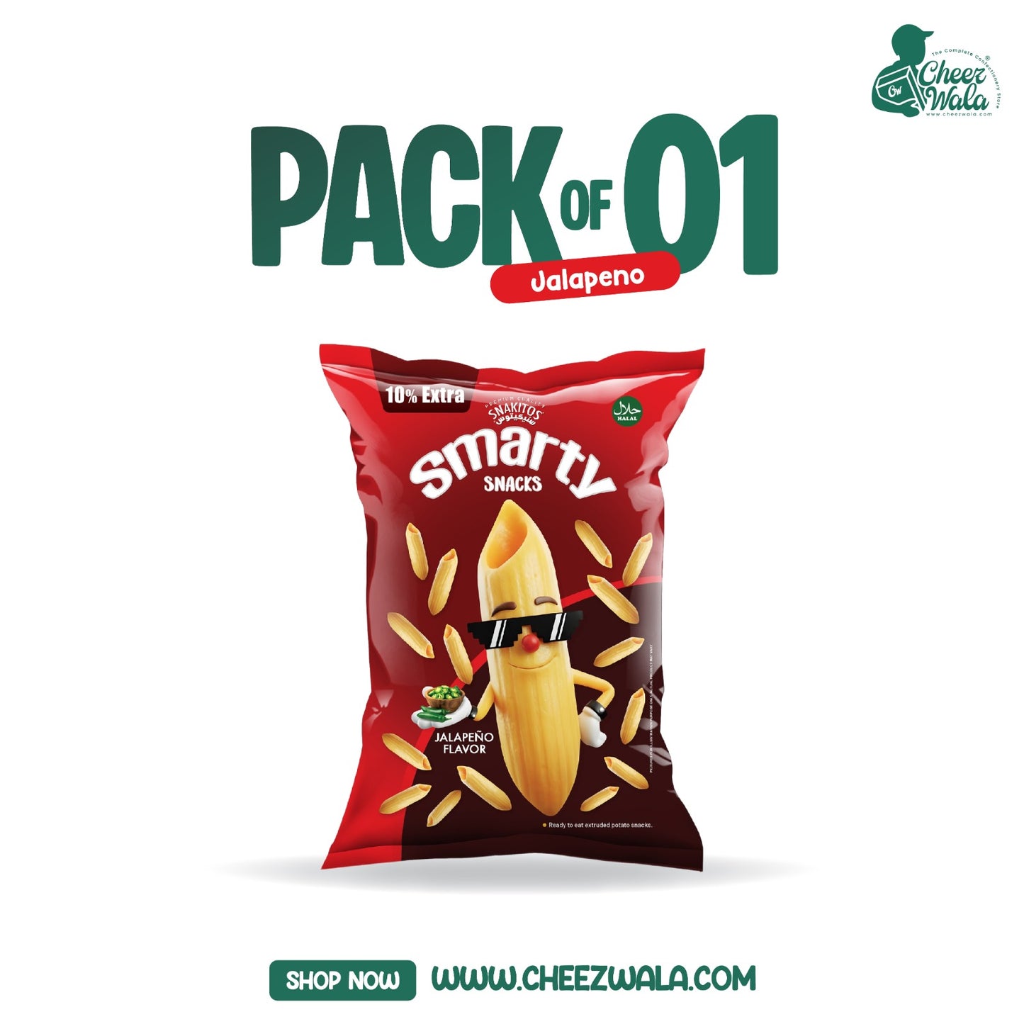 FM | Smarty Snacks Jalapeno 33gms - Pack of 01