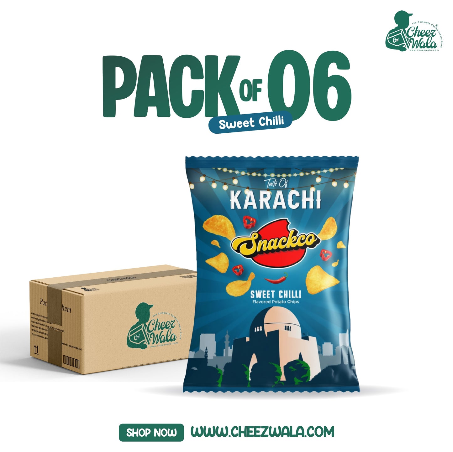 Snackco | Sweet Chilli Potato Chips - Pack Of 06