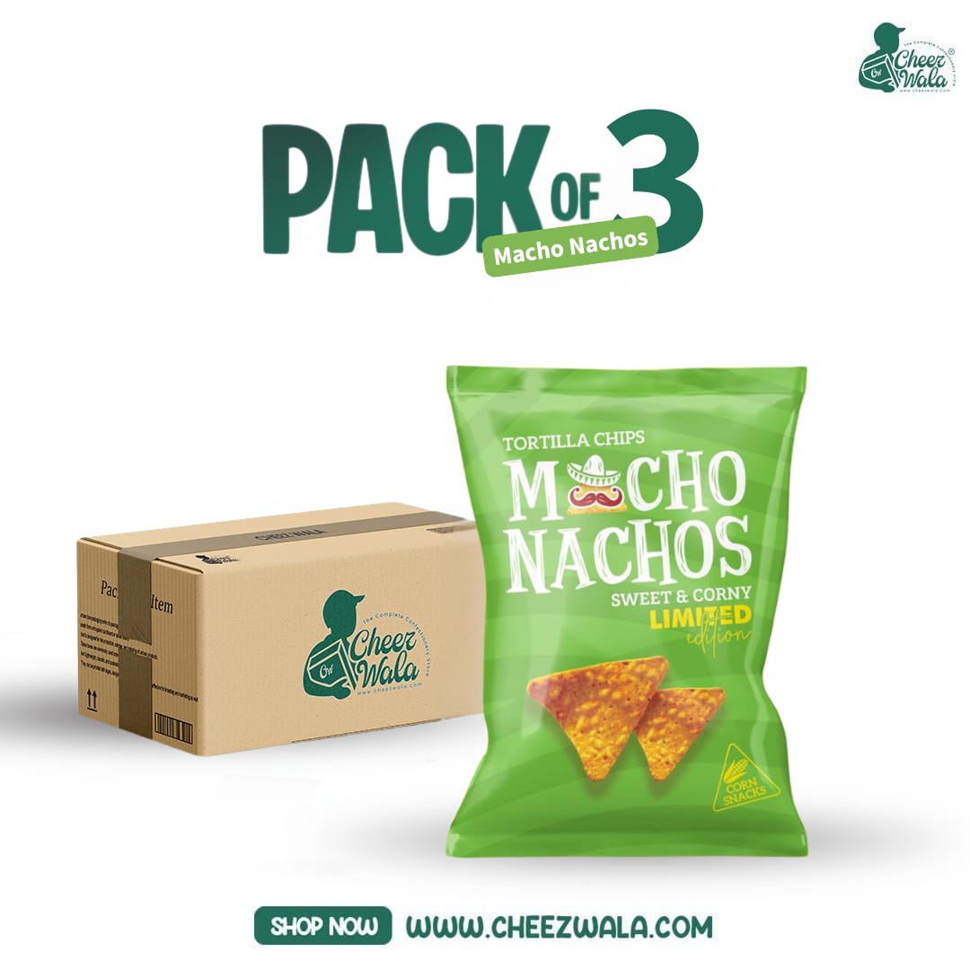 Macho Nachos Sweet Corn 38gms - Pack of 03