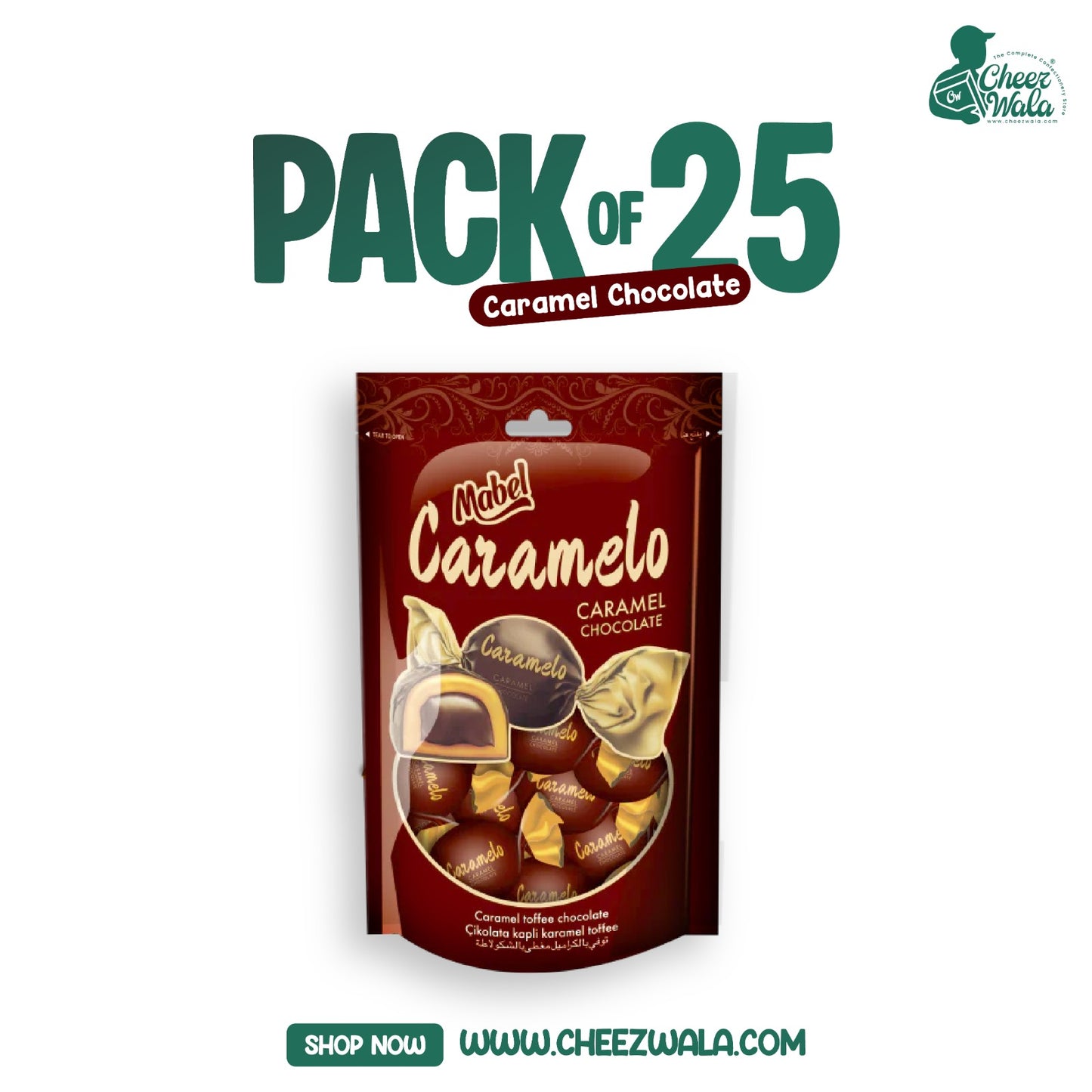 Jojo | Caramelo Caramel Chocolate Pouch - Pack of 25