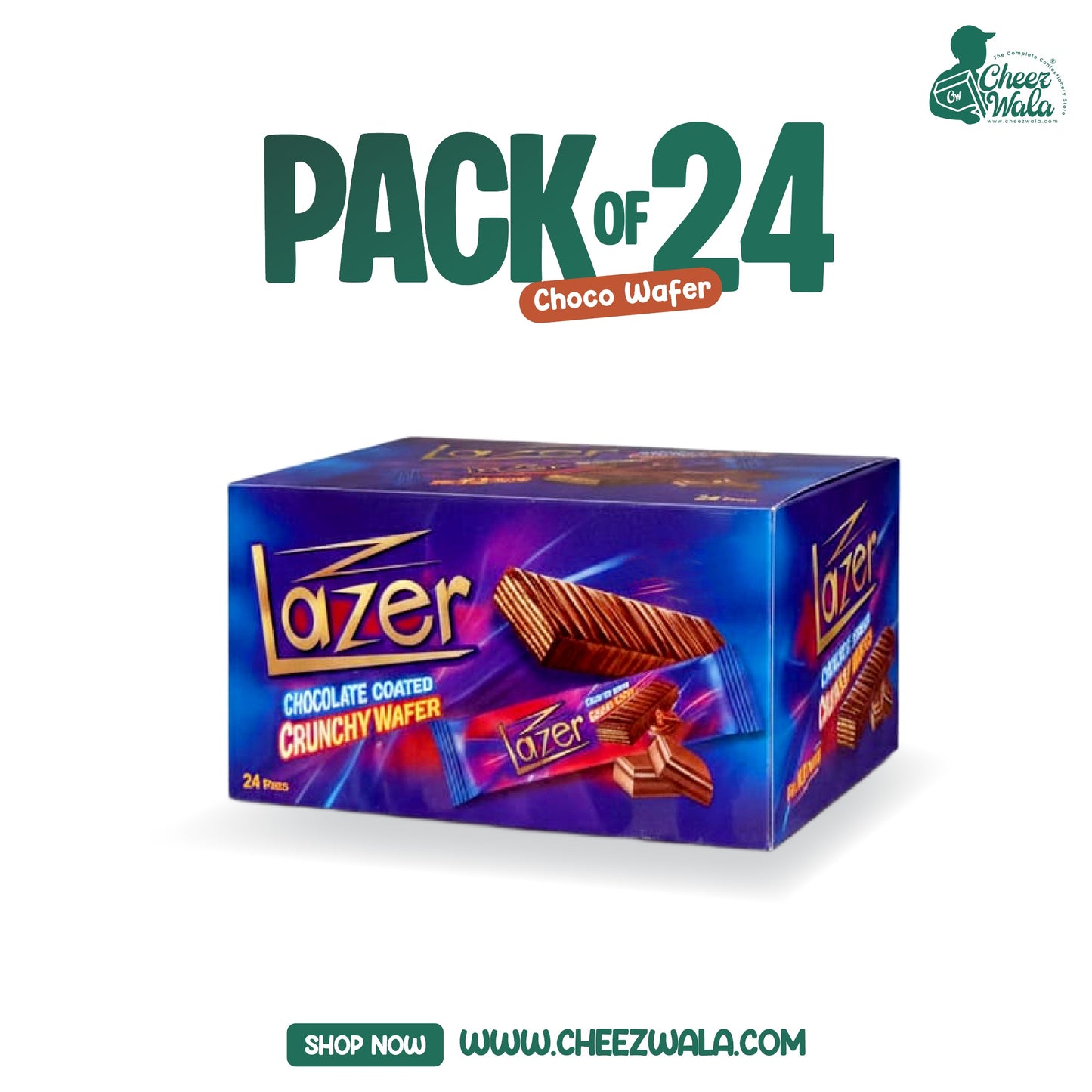 Lazer | Chocolate Coated Wafer - Pack of 24