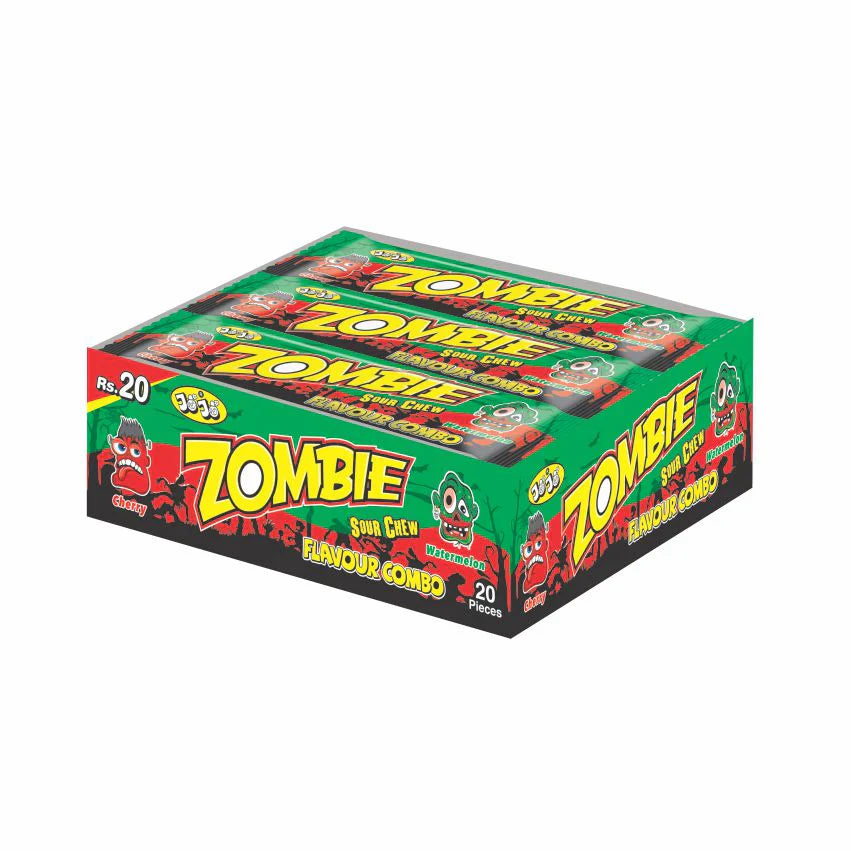 Jojo | Zombie Sour Chew Combo Flavor (Cherry + W.Melon) - Pack Of 20 (Rs. 20)