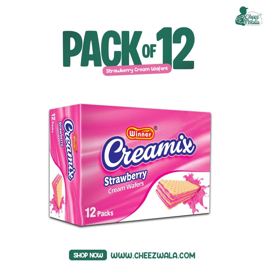 Winner | Creamix Strawberry Cream Wafers - Pack of 12 (Rs. 10)