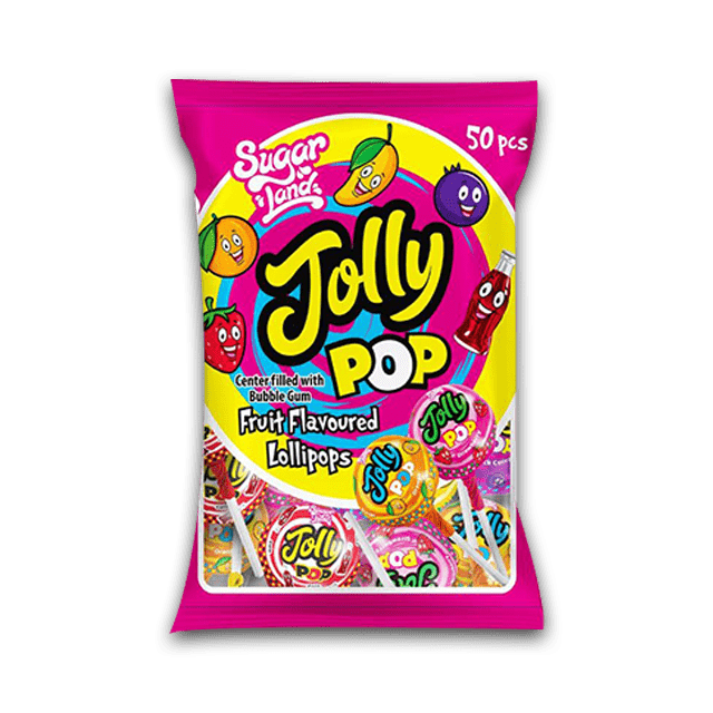 Sugar Land | Jolly Pop Center Filled With Bubble Gum - Pack Of 50