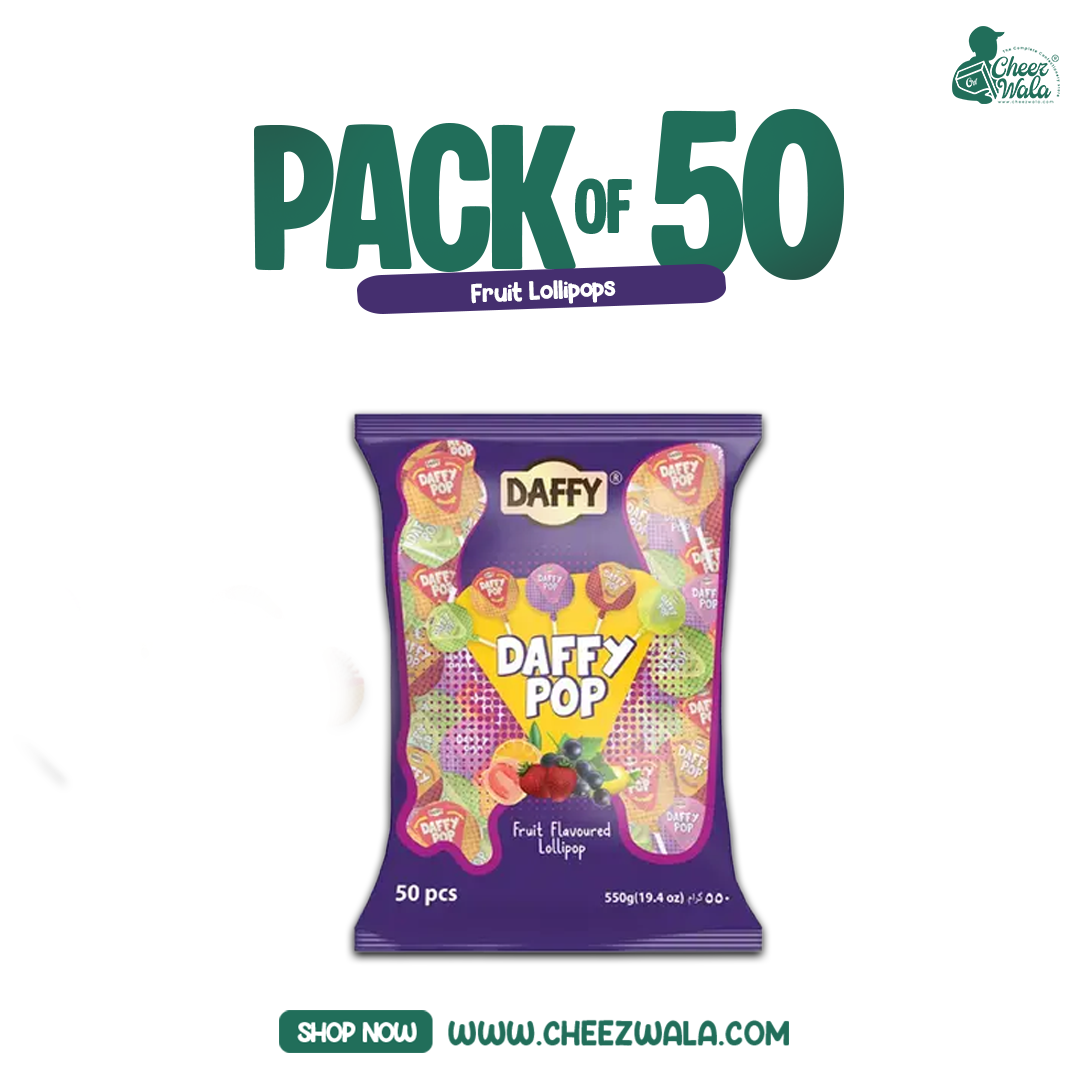 Daffy | Wow Fruit Lollipop Pouch - Pack of 50 (Rs. 10)