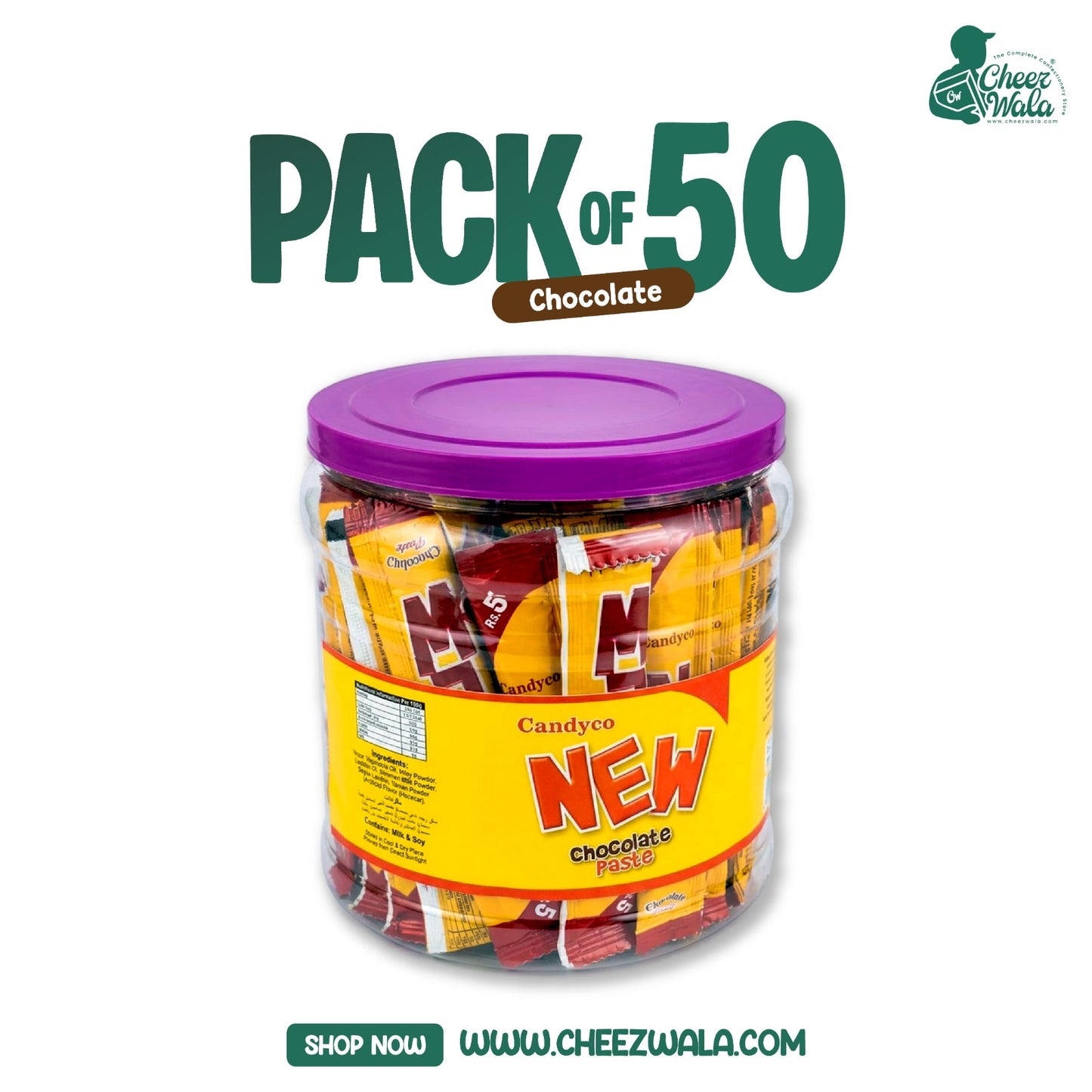 Candyco | New Chocolate Paste - Pack of 50 (Rs. 5)