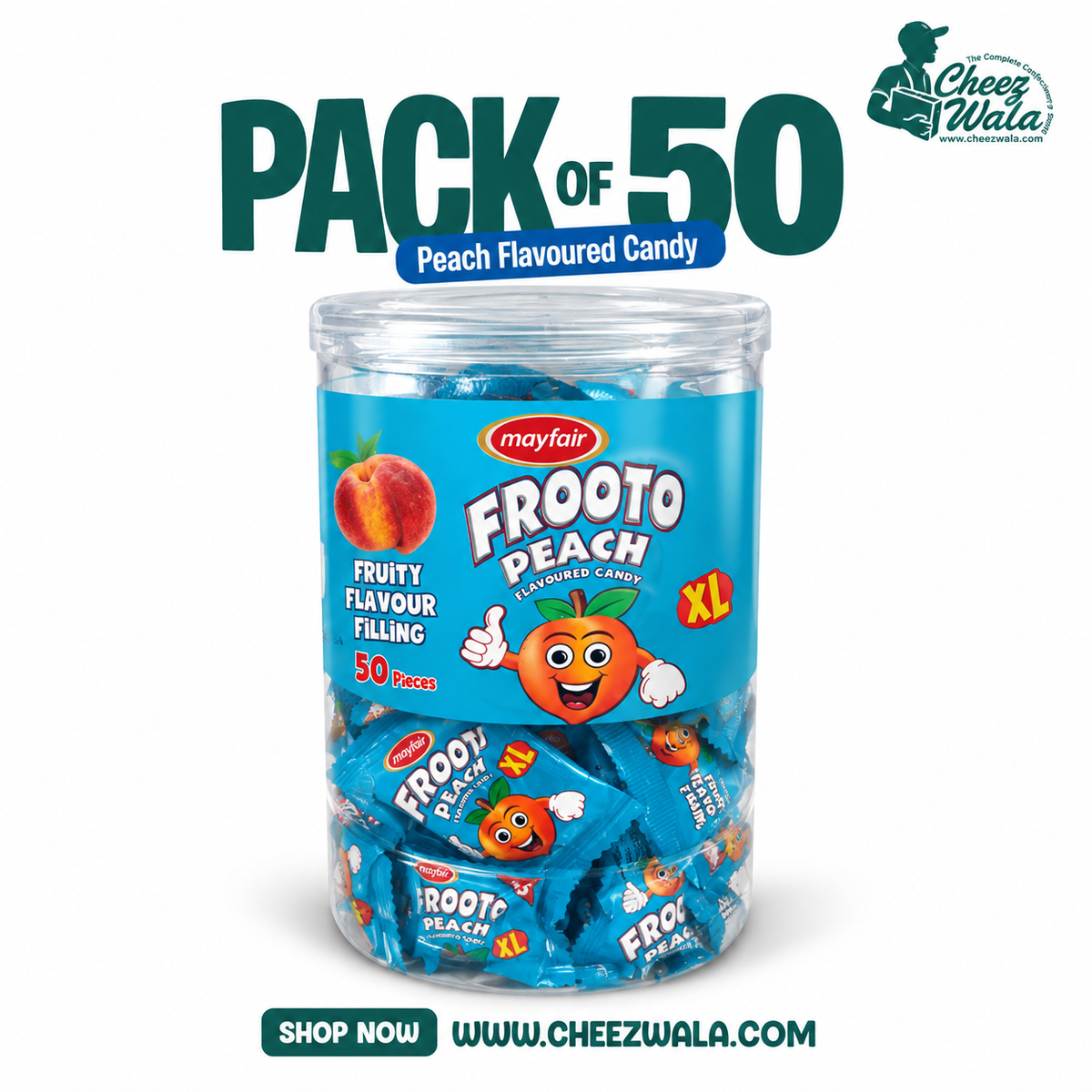 Mayfair | Frooto Peach XL Candy - Pack of 50
