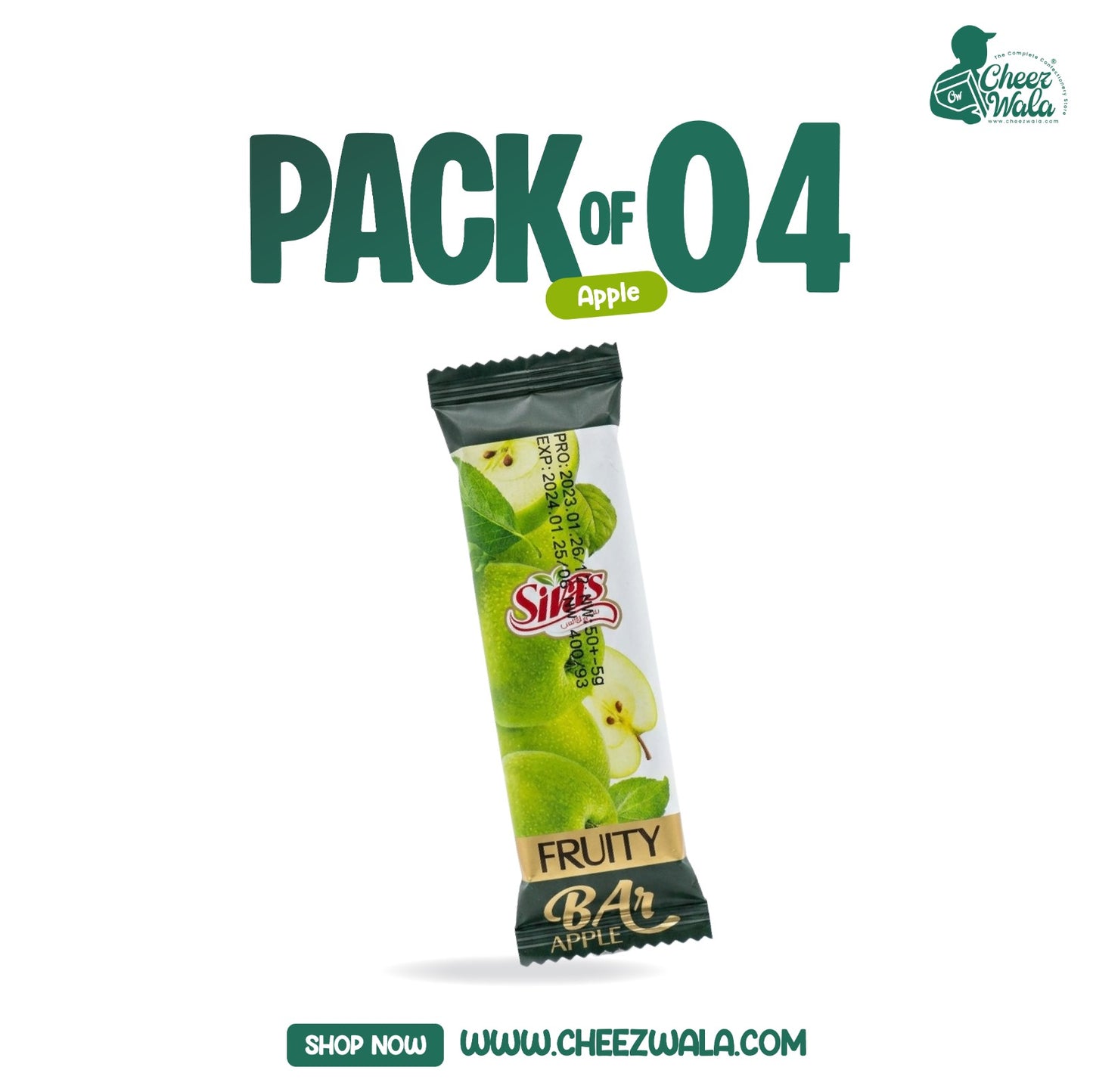 Sivas | Fruity Bar Apple Stick - Pack of 04