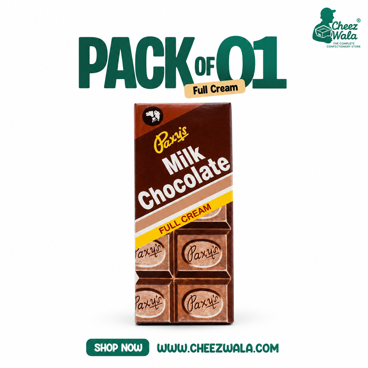 Paxy | Milk Chocolate Full Cream - Pack of 01
