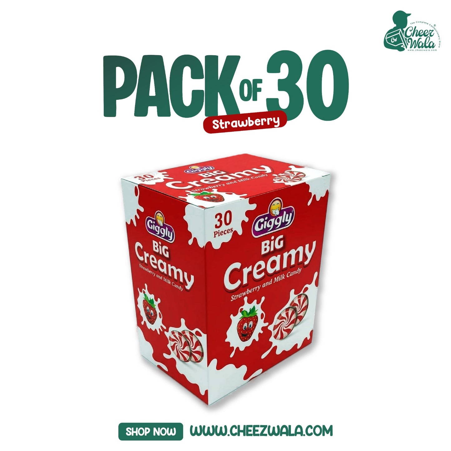 Giggly | Creamy Strawberry - Pack Of 30