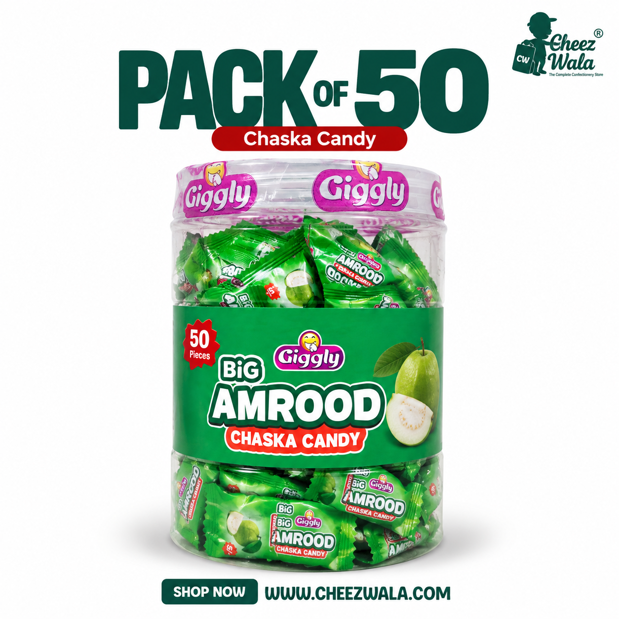 Giggly | Big Amrood Chaska Candy - Pack Of 50