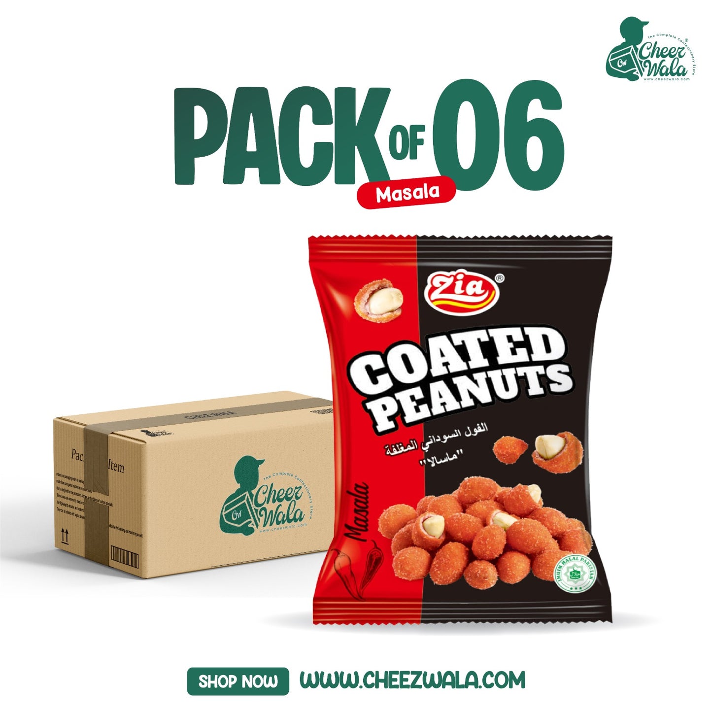 Zia | Masala Coated Peanuts - Pack of 06
