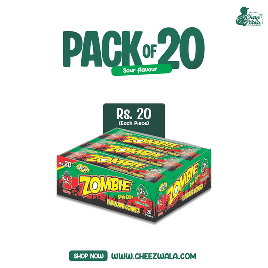 Jojo | Zombie Sour Chew Combo Flavor (Cherry + W.Melon) - Pack Of 20 (Rs. 20)