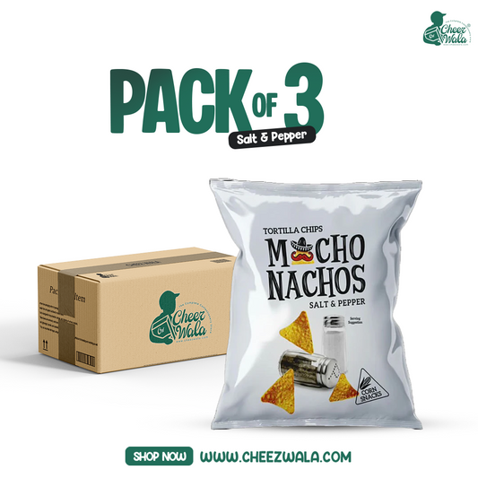 Macho Nachos Salt & Pepper 38gms - Pack of 03