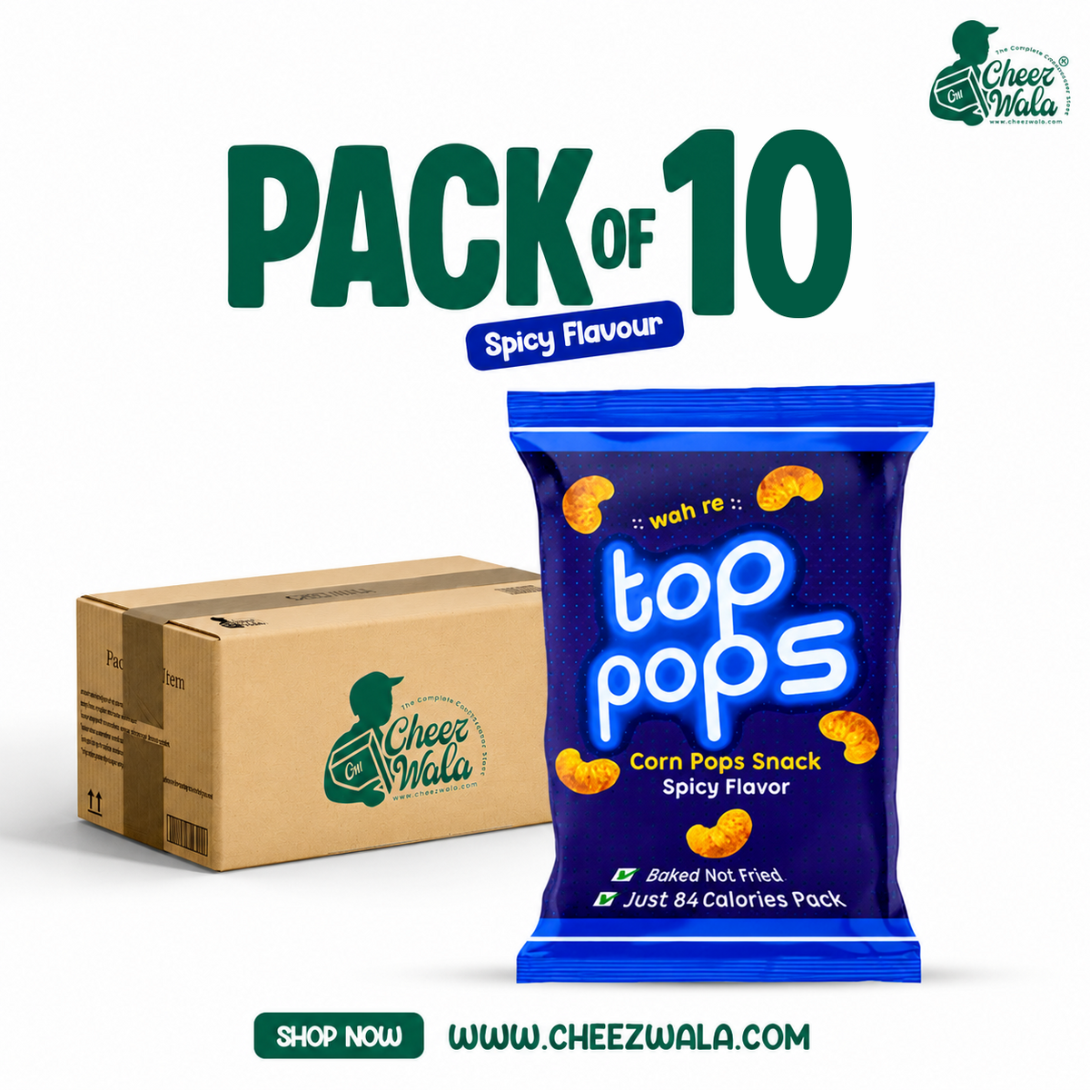 Niaz | Top Pops Spicy (Blue) - Pack Of 10