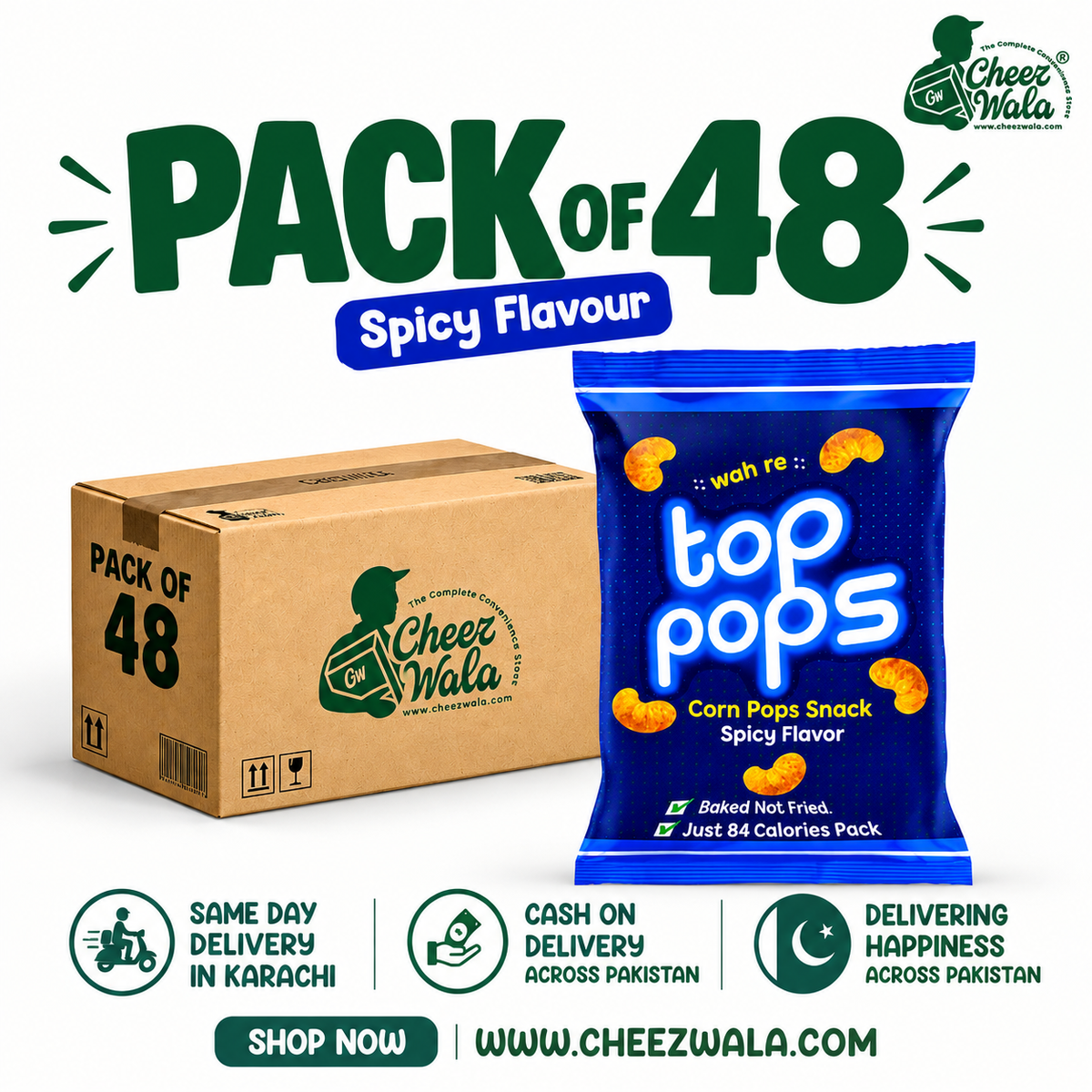 Niaz | Top Pops Spicy (Blue) - Pack Of 48