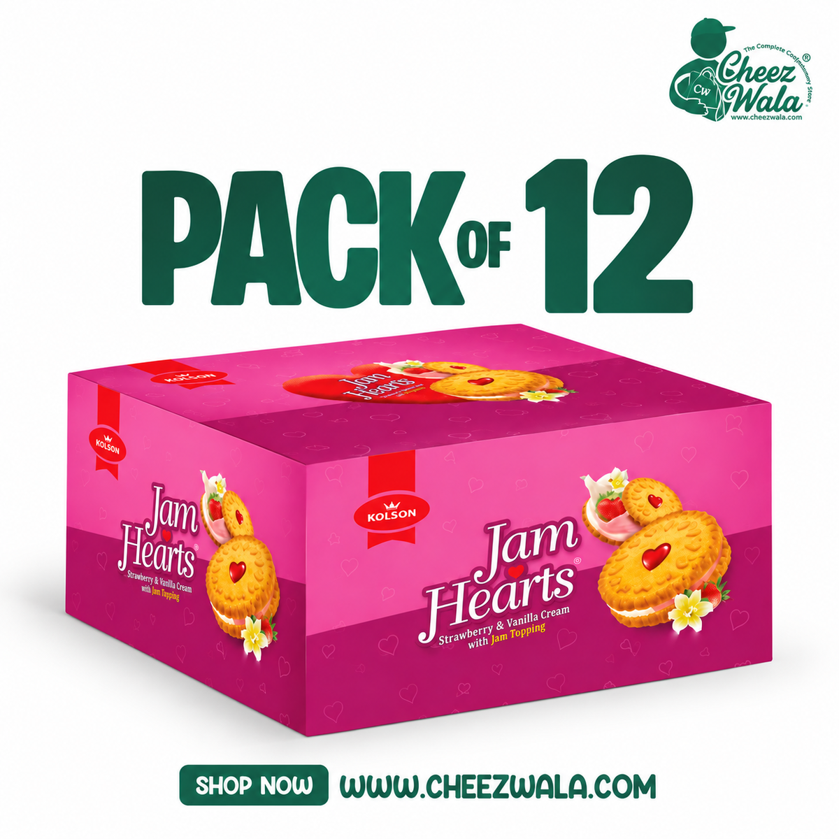 Kolson | Jam Heart Strawberry - Pack Of 12