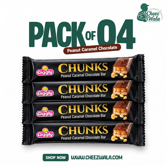 Giggly | Chunks Peanut Caramel Chocolate Bar - Pack Of 04