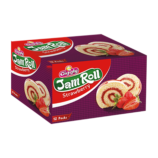 Giggly | Jam Roll Strawberry - Pack Of 12