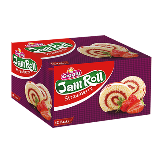 Giggly | Jam Roll Strawberry - Pack Of 12