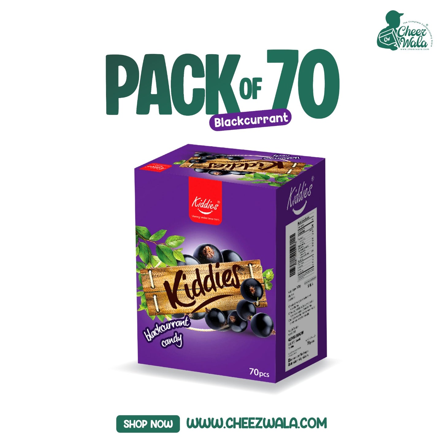 Kiddies | Candy (Black Current) - Pack of 70 (Rs. 2)