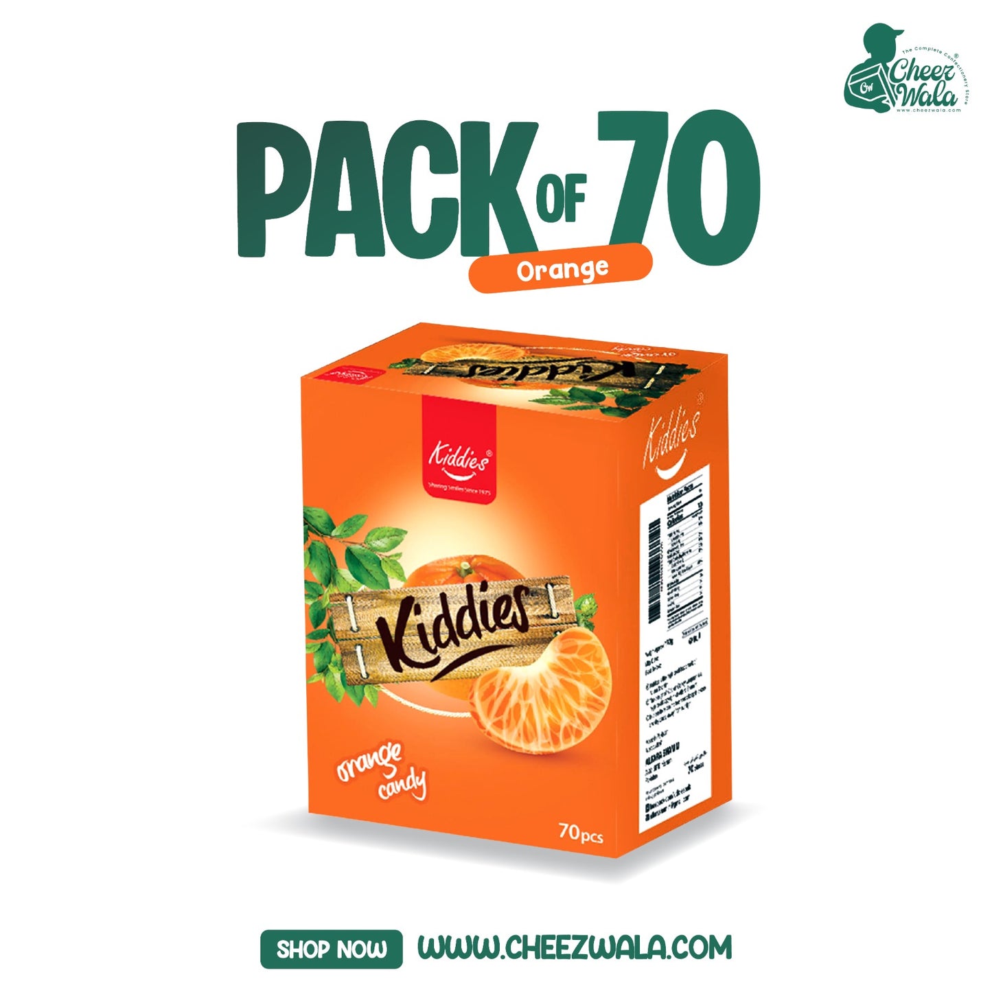 Kiddies | Candy (Orange) - Pack of 70 (Rs. 2)