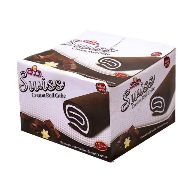 Giggly | Swiss Roll Chocolate With Vanilla - Pack Of 12