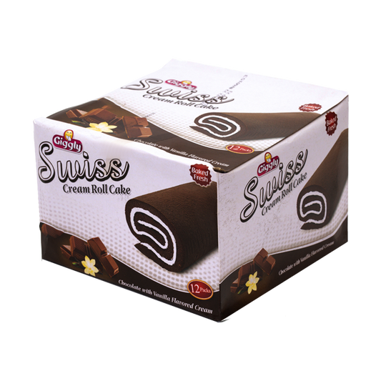Giggly | Swiss Roll Chocolate With Vanilla - Pack Of 12
