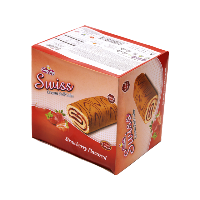 Giggly | Swiss Roll Strawberry - Pack Of 12