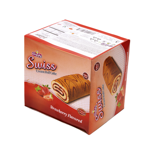 Giggly | Swiss Roll Strawberry - Pack Of 12