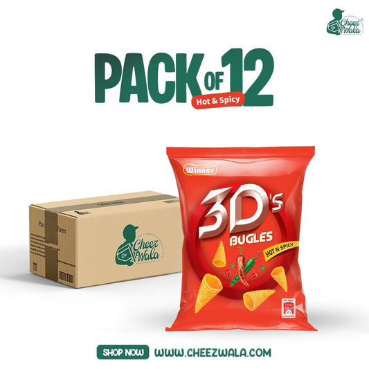 Winner | 3D Bugles Hot & Spicy 11gms - Pack of 12
