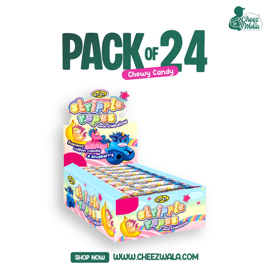 Jojo | Stripple Ropes Marshmallow - Pack of 24 (Rs. 10)