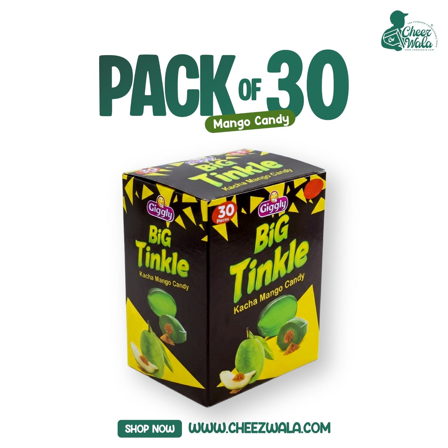 Giggly | Big Tinkle Kacha Mango Candy - Pack of 30