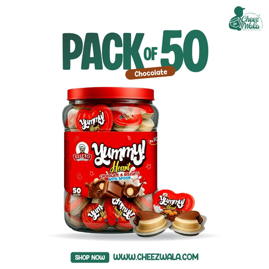 Elleto | Yummy Hearts Chocolate - Pack Of 50 (Rs.10)