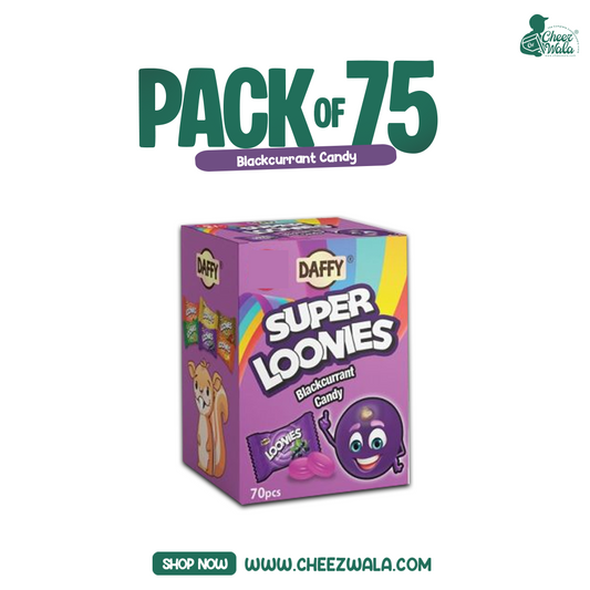 Daffy | Loonies Black Currant Candy (Rs. 02) - Pack of 75