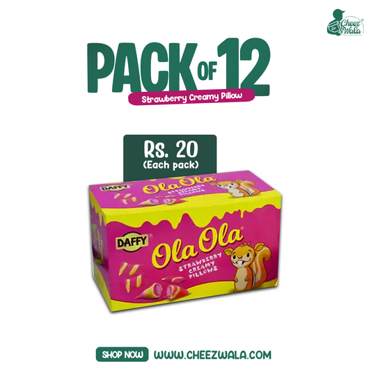Daffy | Ola Ola Strawberry Pillow Wafer - Pack Of 12 (Rs.20)