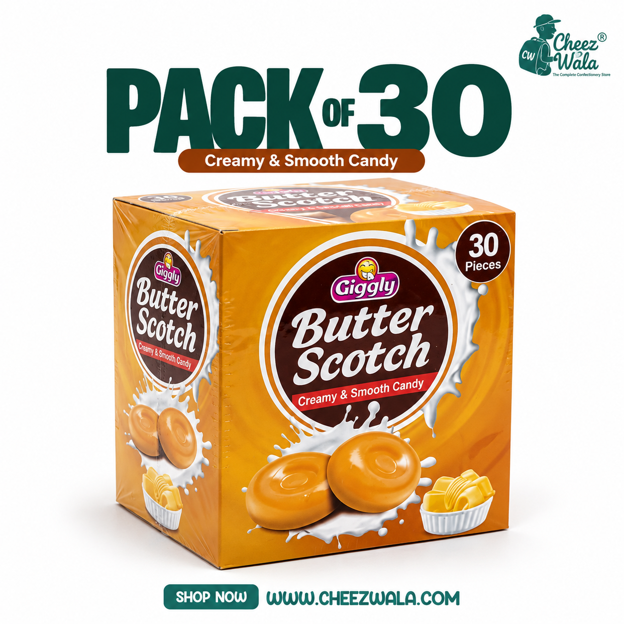 Giggly | Butter Scotch - Pack Of 30
