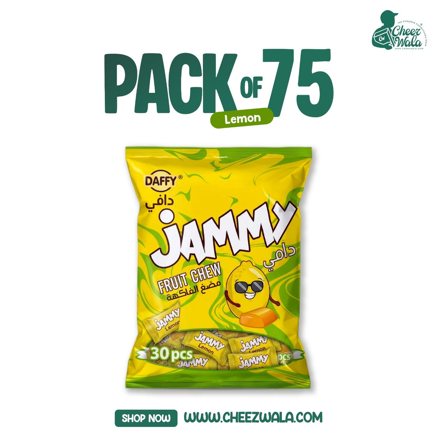 Daffy | Jammy Fruit Chew Lemon - Pack Of 75 (Rs.150)