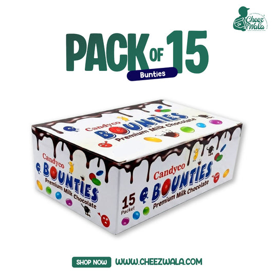Candyco | Bounties Premium Milk Chocolate Fun Pack - Pack of 15 (Rs. 20)