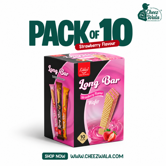 Kiddies | Long Bar Strawberry Wafer - Pack of 10
