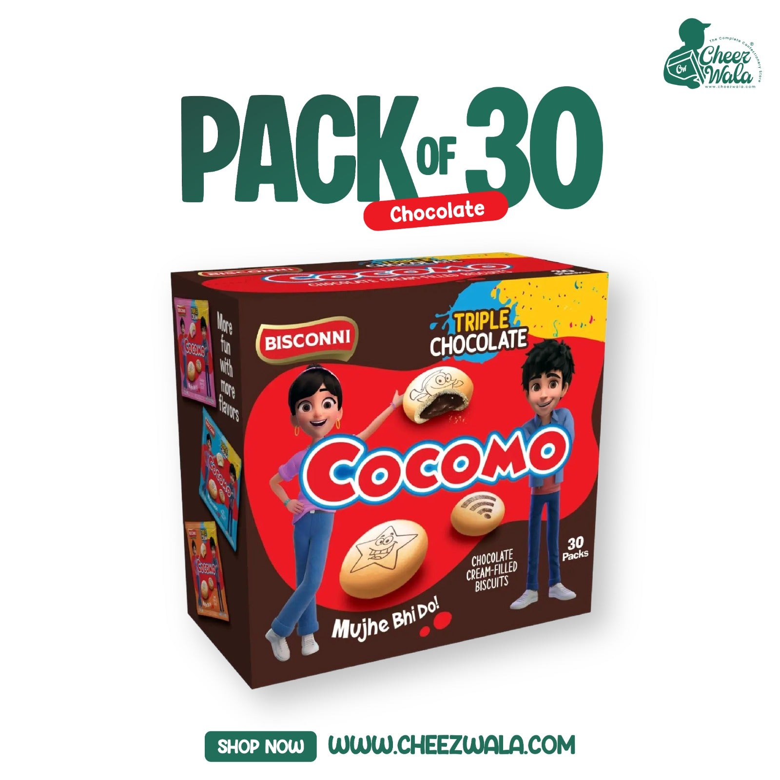 Bisconni | Cocomo Triple Chocolate - Pack of 30 – CheezWala