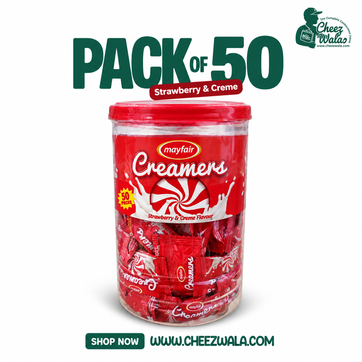 Mayfair | Creamers Strawberry Candy - Pack of 50
