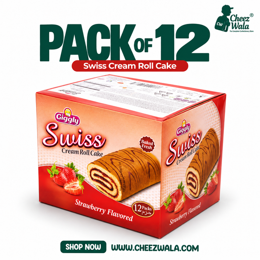 Giggly | Swiss Roll Strawberry - Pack Of 12