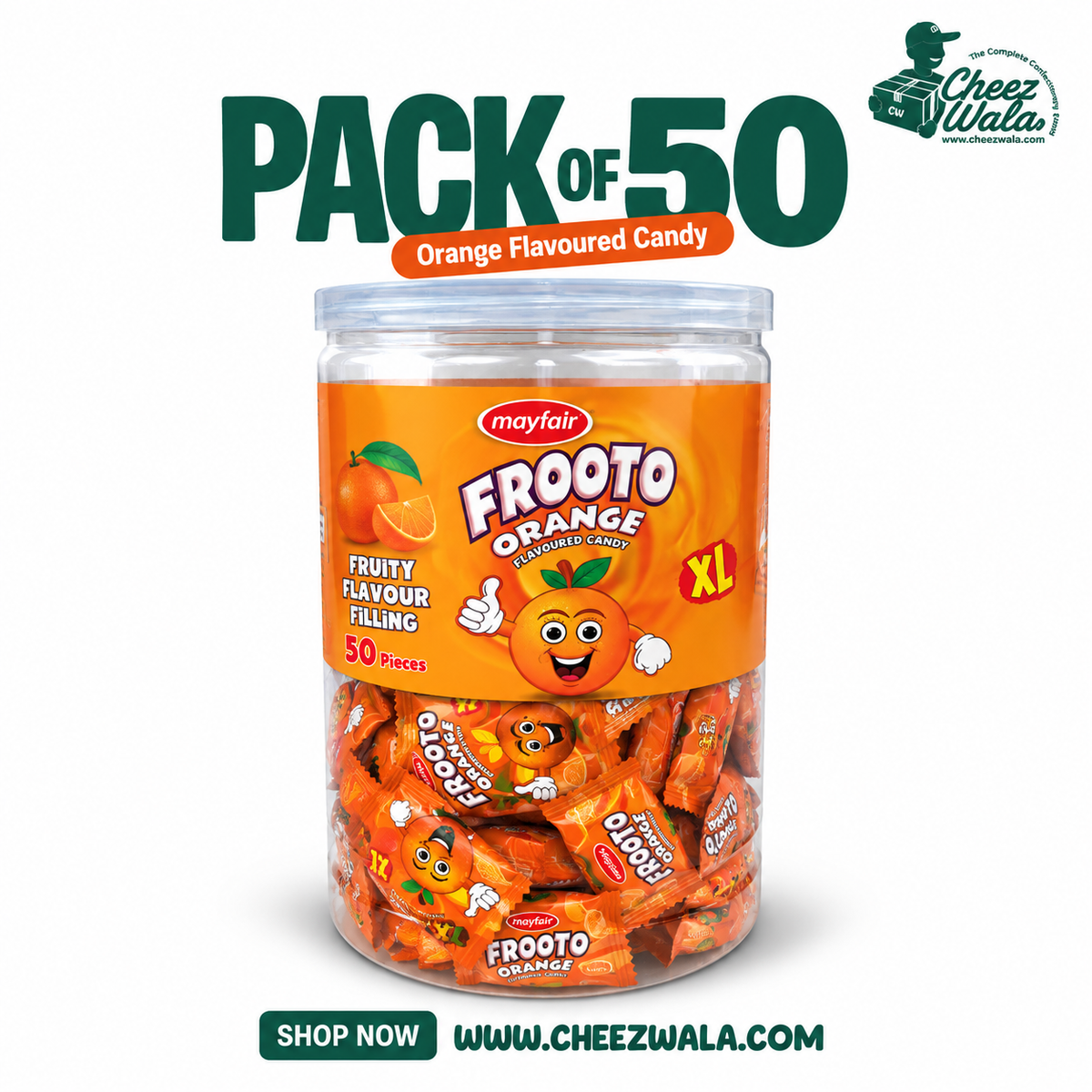 Mayfair | Frooto Orange XL Candy - Pack of 50