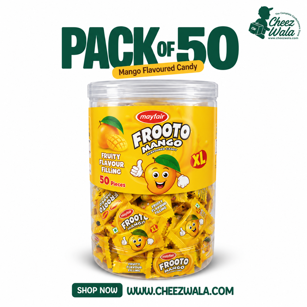 Mayfair | Frooto Mango XL Candy - Pack of 50